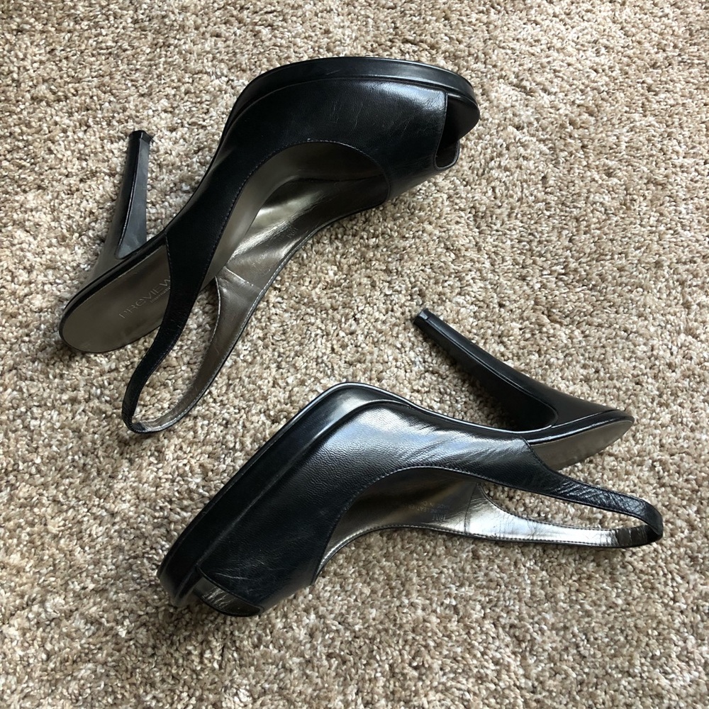 Black Open Toe High Heels - Picture 3 of 6